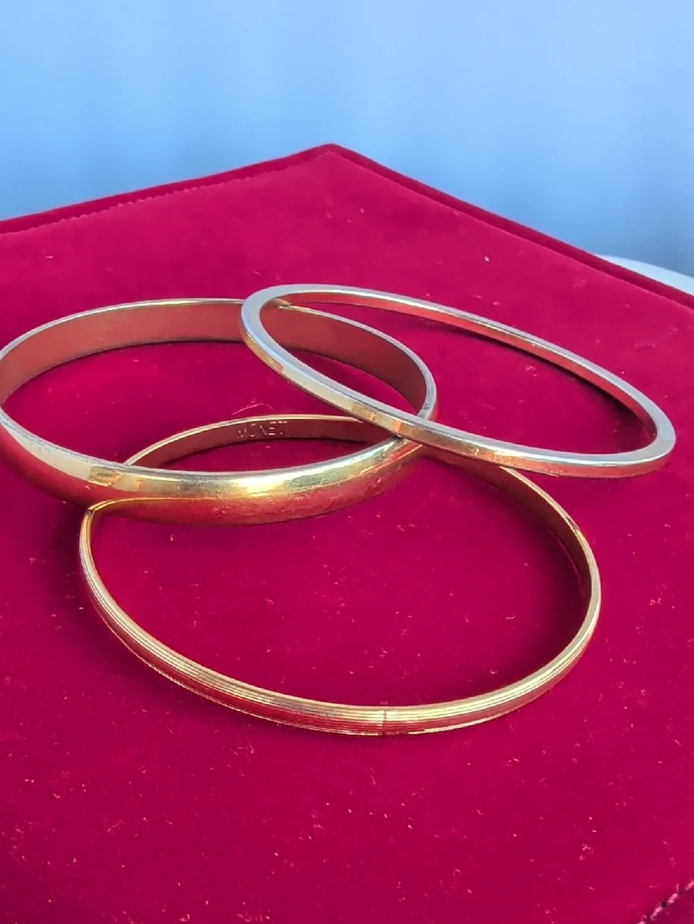 Monet Gold Tone Bangle Bracelet Set 3 Women's